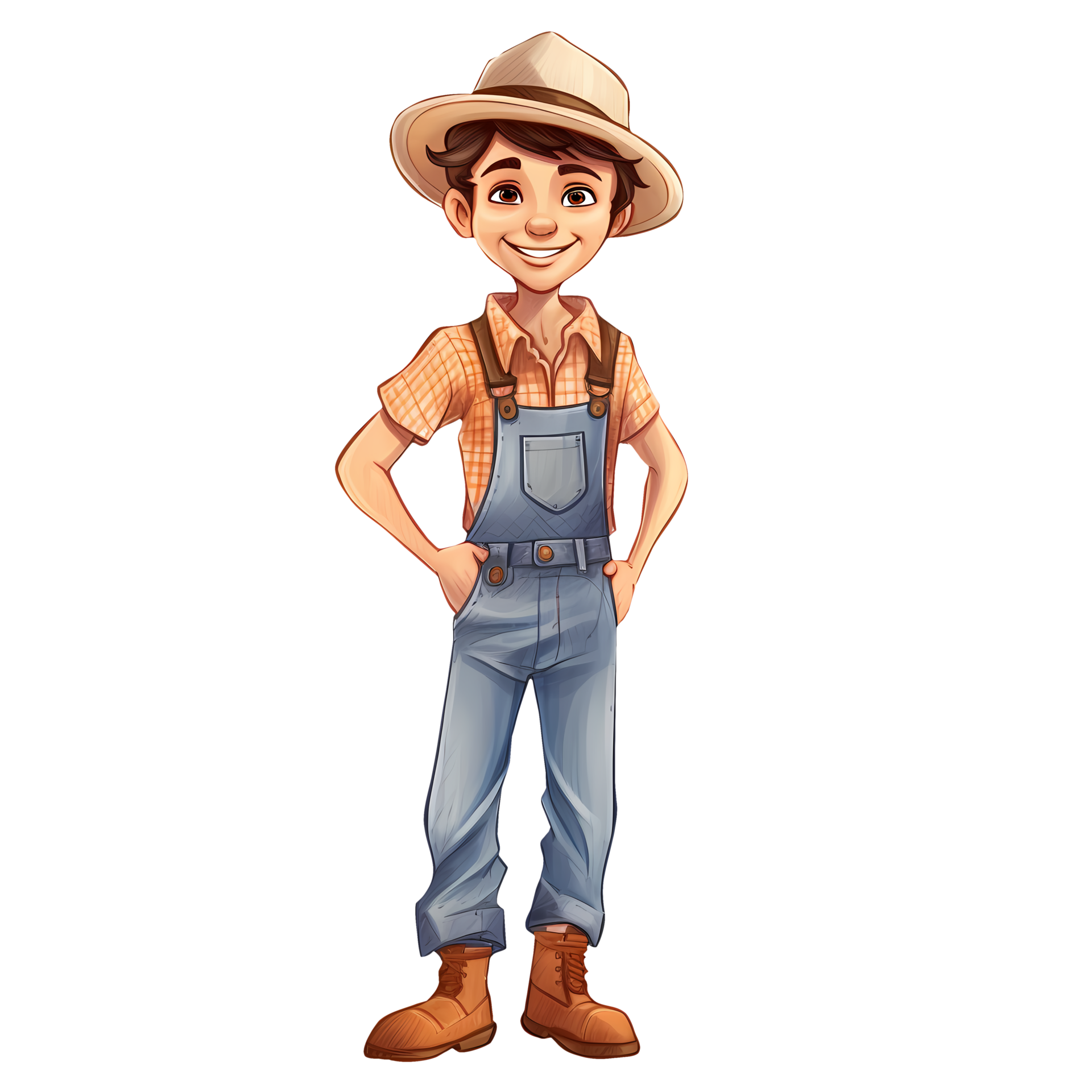 Cute Boy Farmer Clipart Illustration AI Generative 27238614 PNG