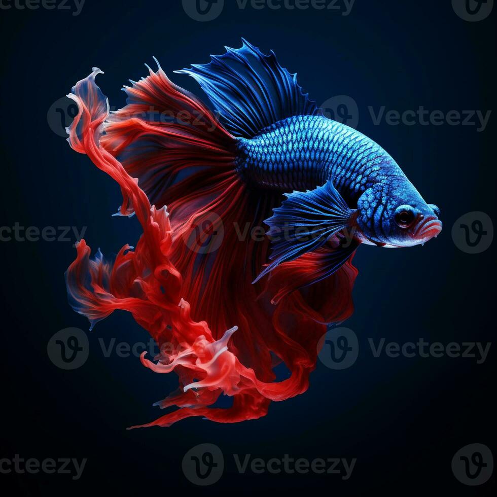 Betta fish, Colorful fighting Siamese fish with beautiful tail. photo