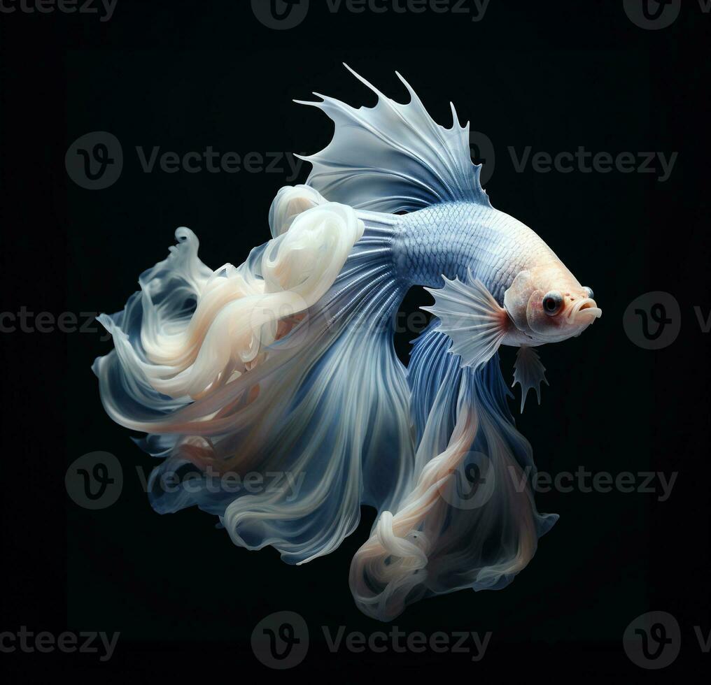 Betta fish, Colorful fighting Siamese fish with beautiful tail. photo