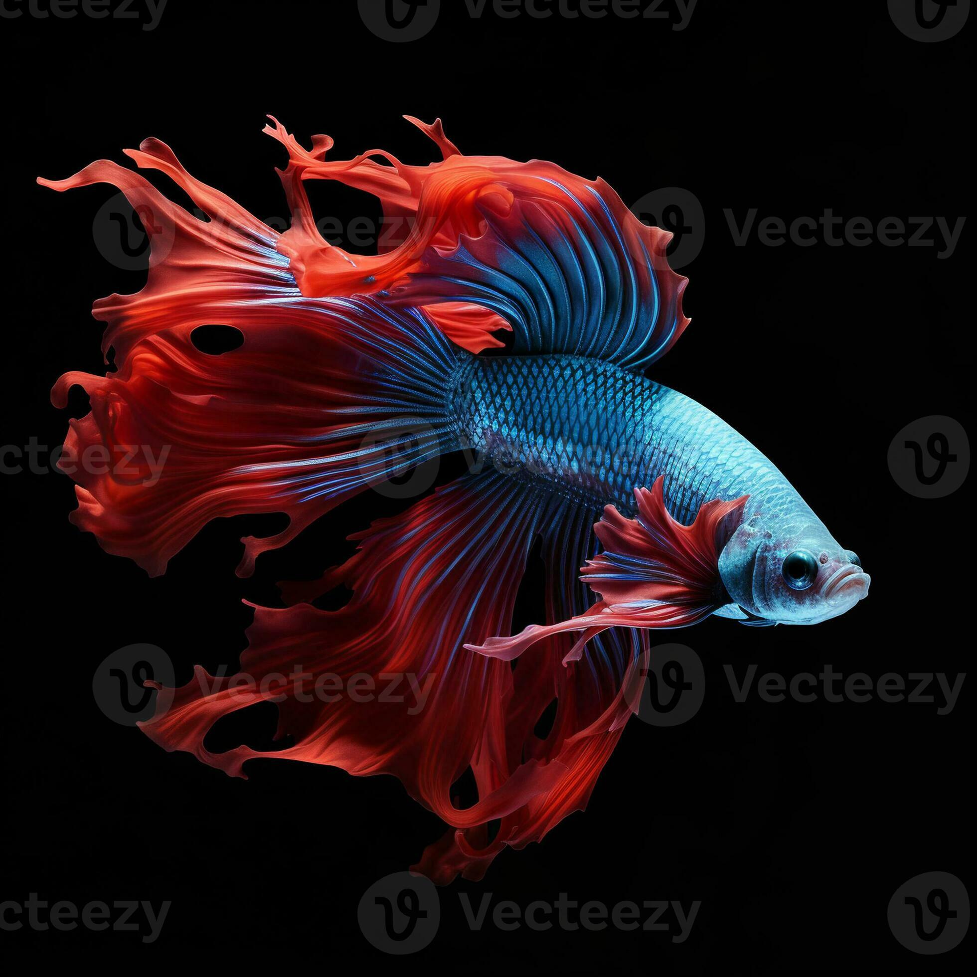 Betta fish, Colorful fighting Siamese fish with beautiful tail