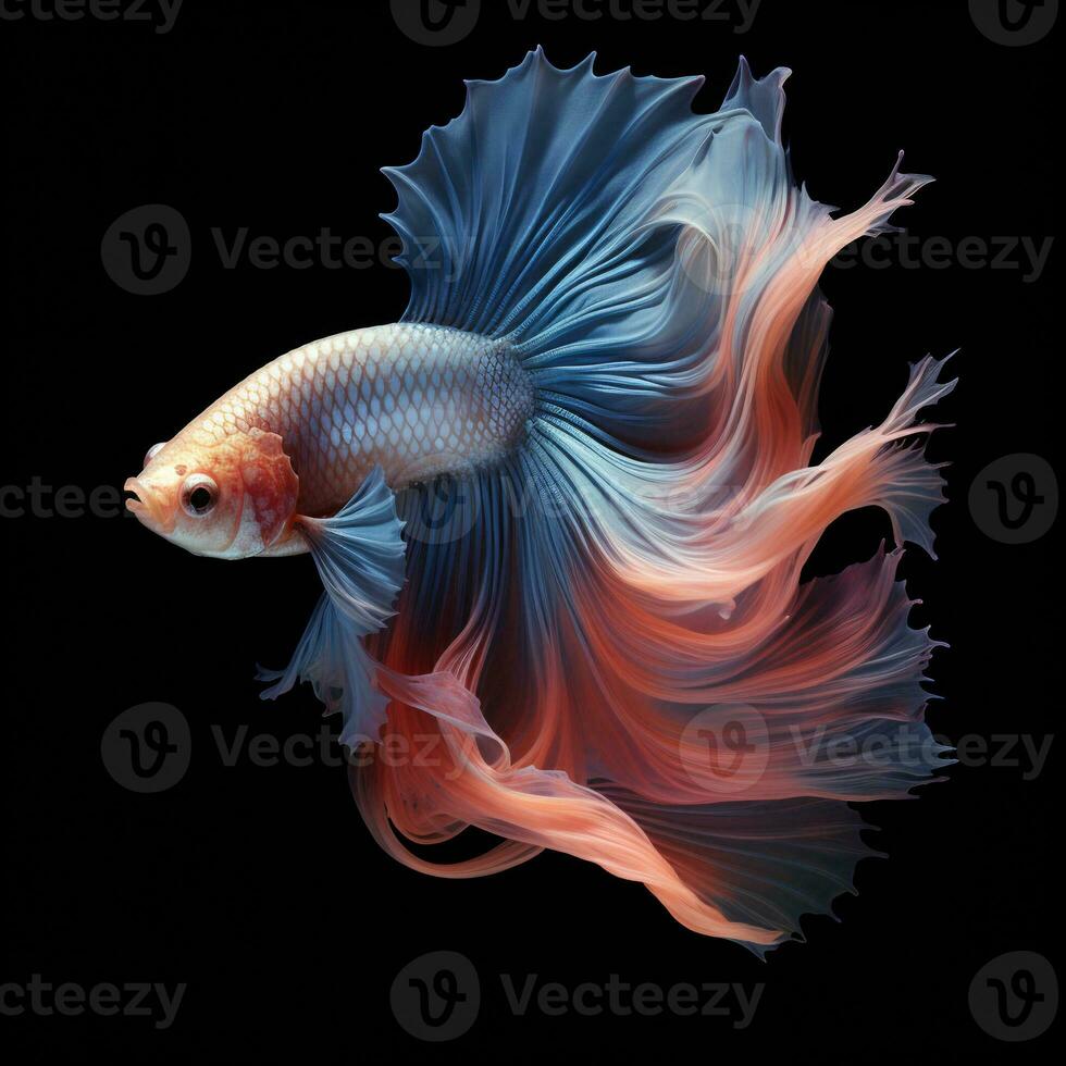 Betta fish, Colorful fighting Siamese fish with beautiful tail. photo