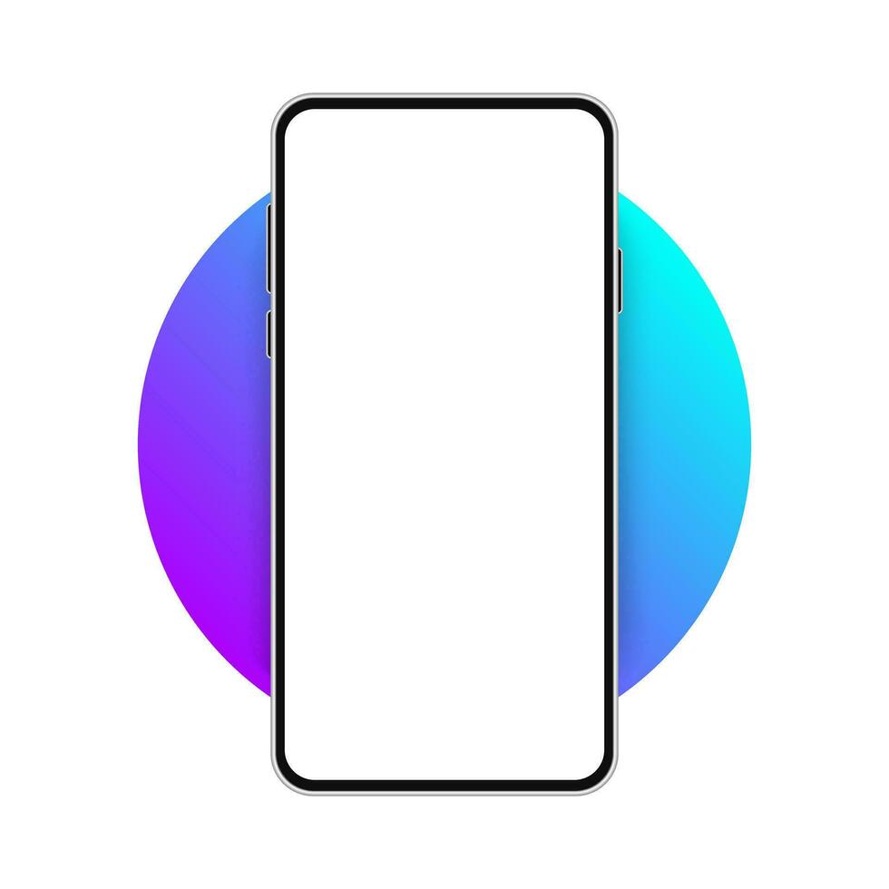Realistic Smartphone Gradient Banner Mockup Template Vector Illustration