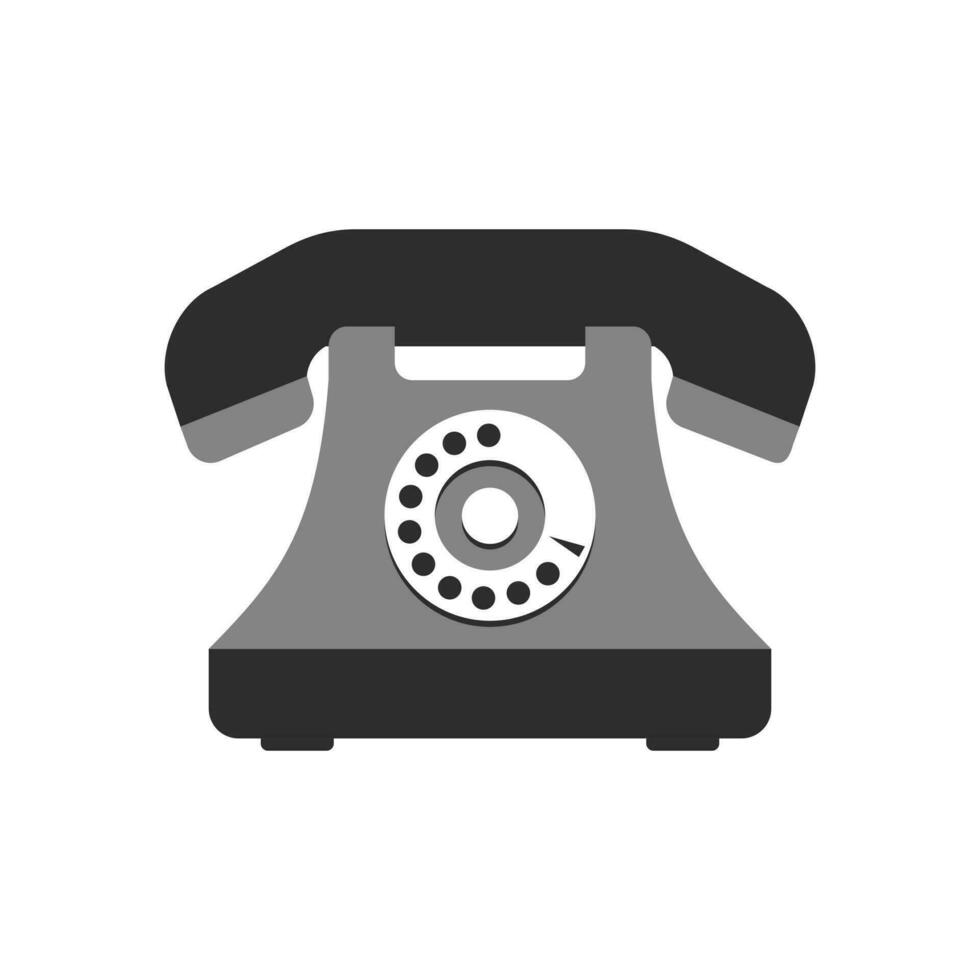 Flat Telephone Icon Isolated Vector Illustration