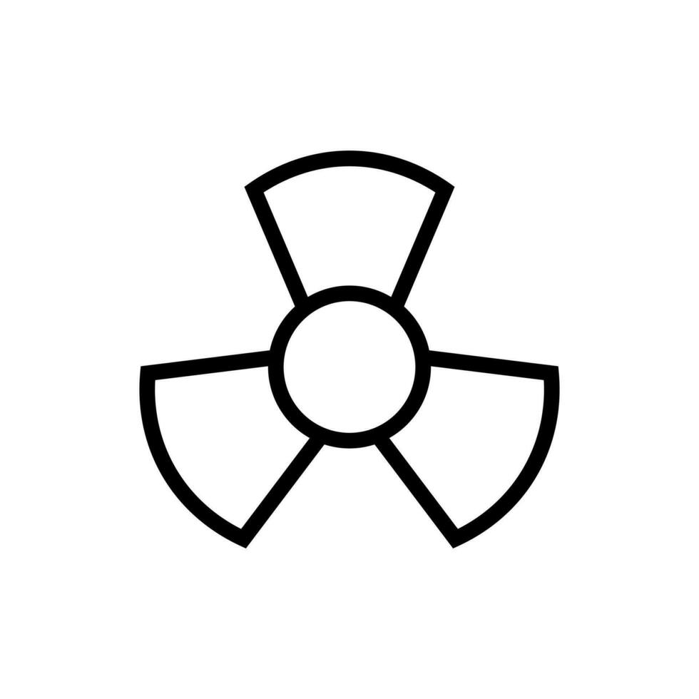 radiación nuclear peligro símbolo línea icono vector ilustración