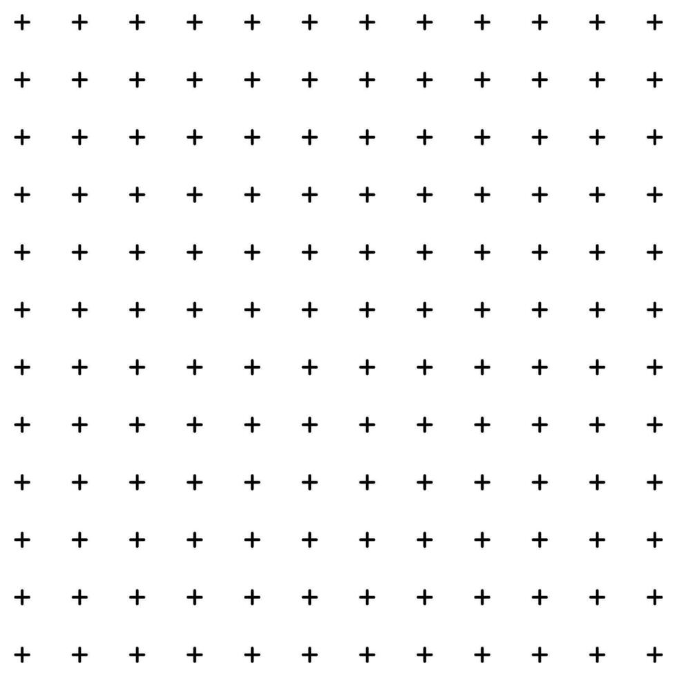 Plus Symbol Grid Repeat Pattern White Background Vector Illustration