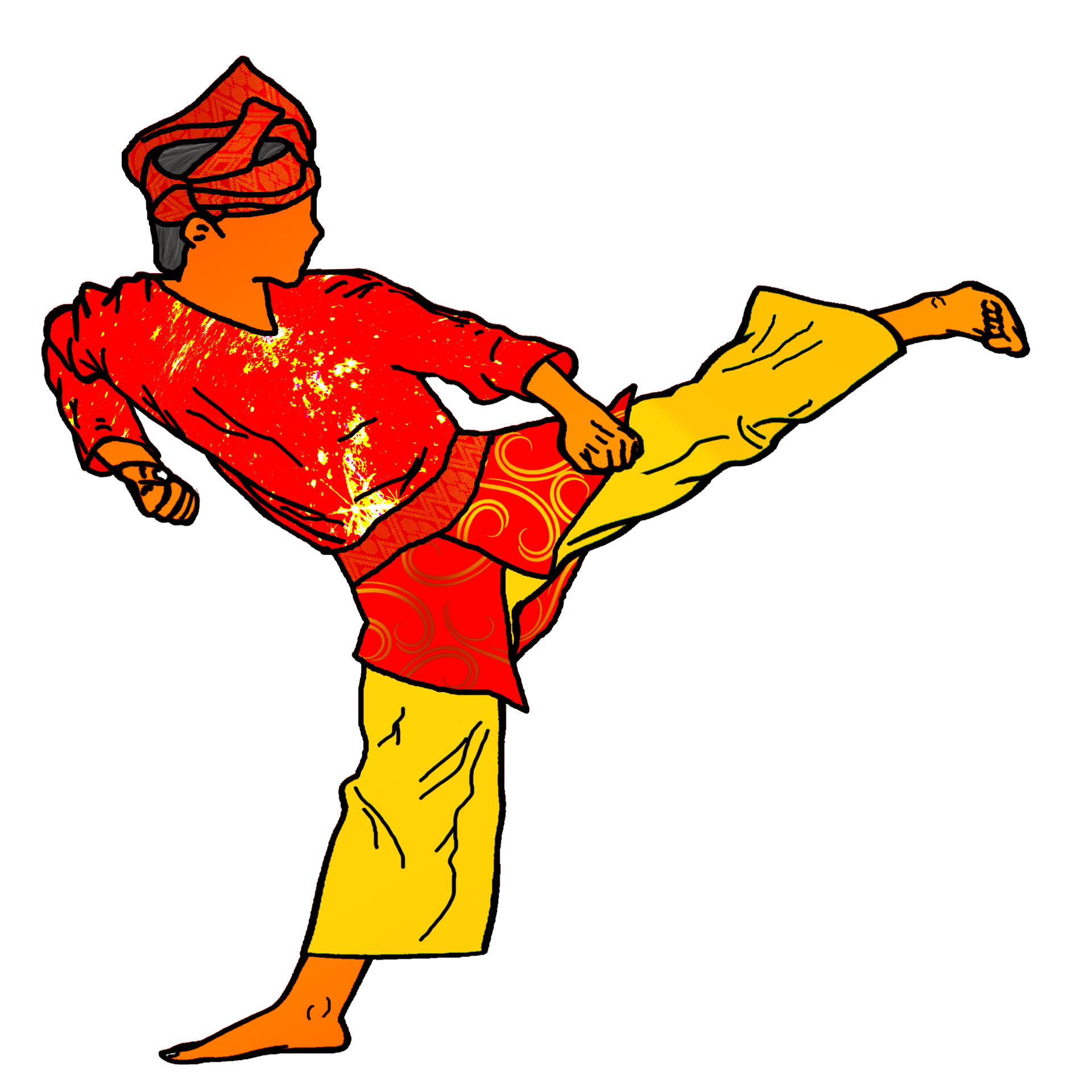 icon fighter Malay doing side kick 27239500 PNG