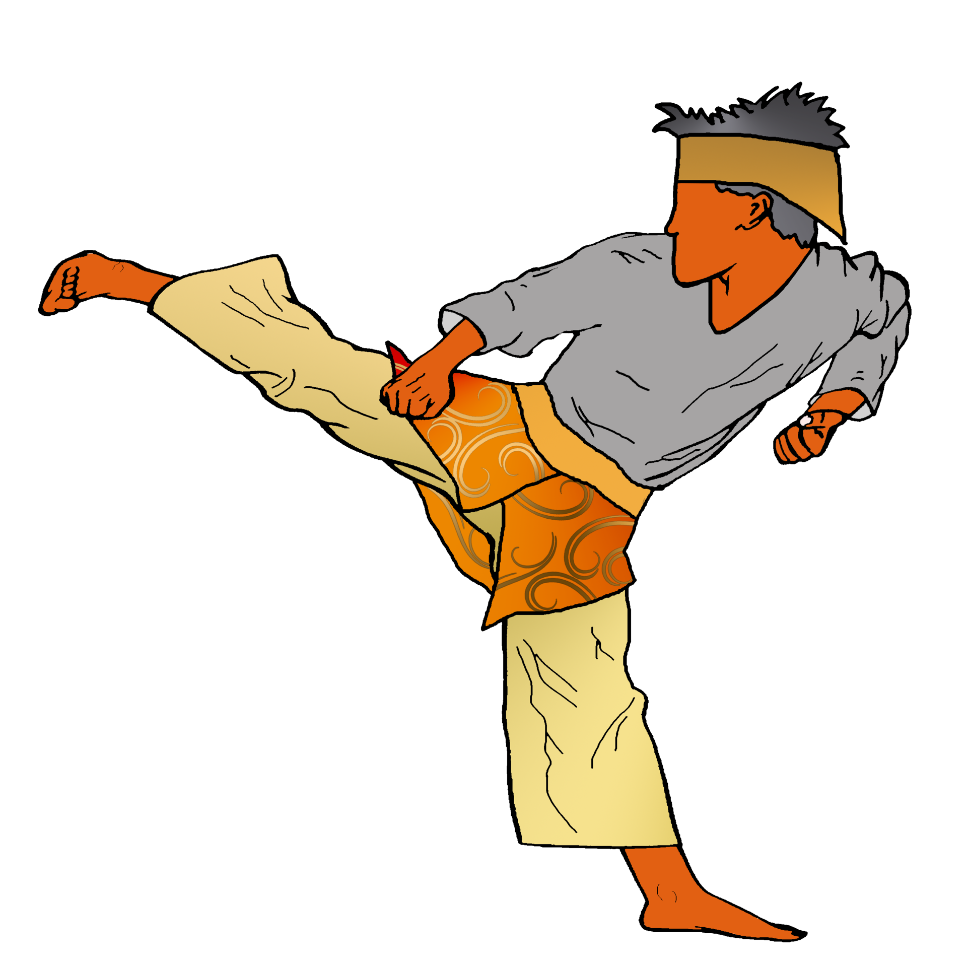 icon fighter Malay doing side kick 27239505 PNG