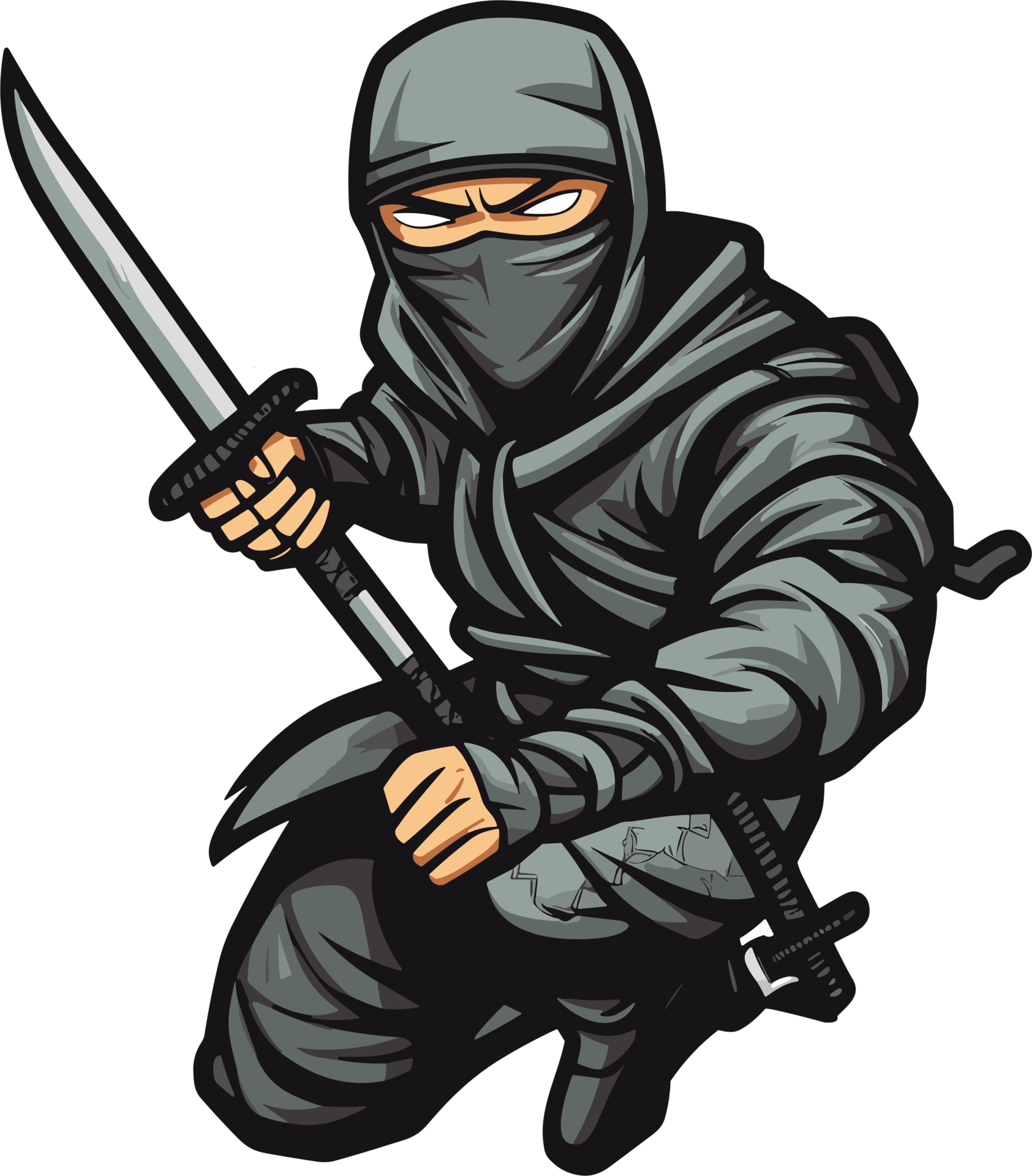 personagem de desenho animado do guerreiro ninja japonês. 4903195 Vetor no  Vecteezy