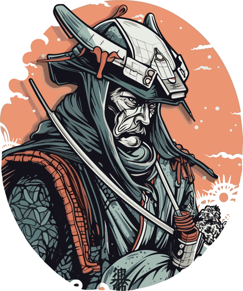 samurai guerrero, Japón, vector gráficos ai generativo png