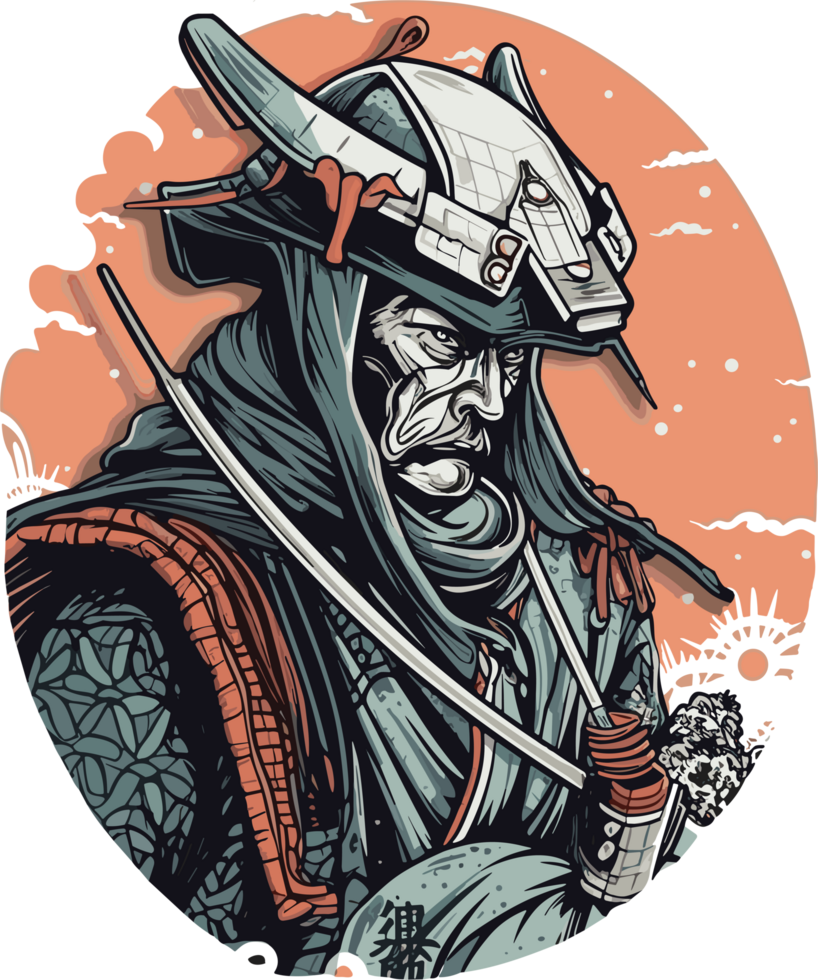 samurai strijder, Japan, vector grafiek ai generatief png