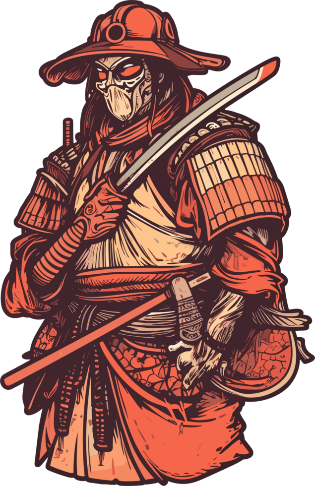 Samurai Krieger, Japan, Vektor Grafik ai generativ png