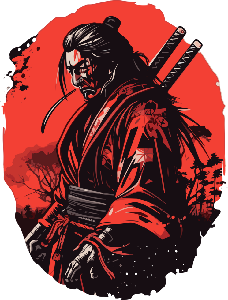 samurai strijder, Japan, vector grafiek ai generatief png