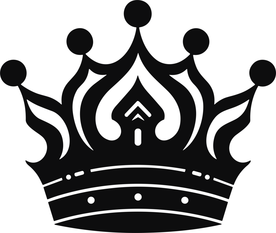 crown in balck and white ai generative png