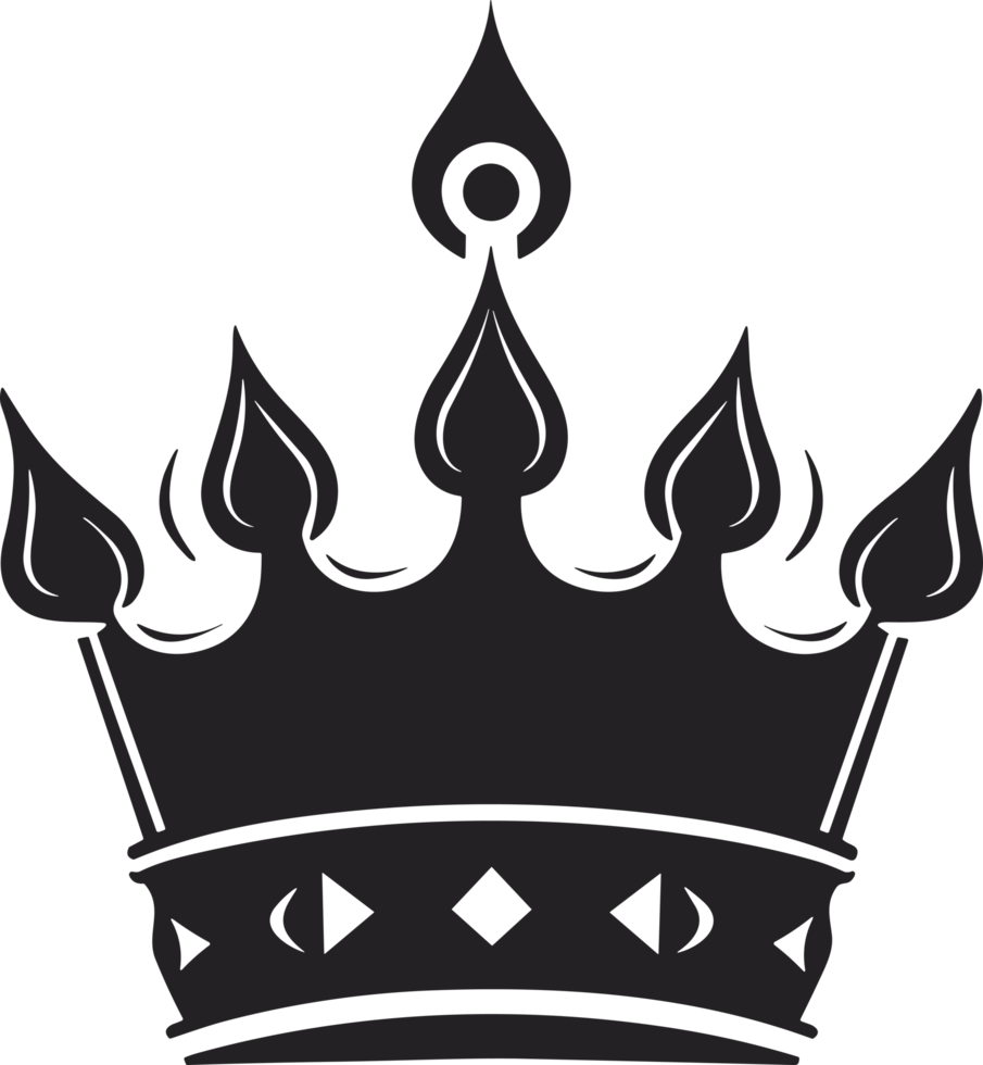 crown in balck and white ai generative png