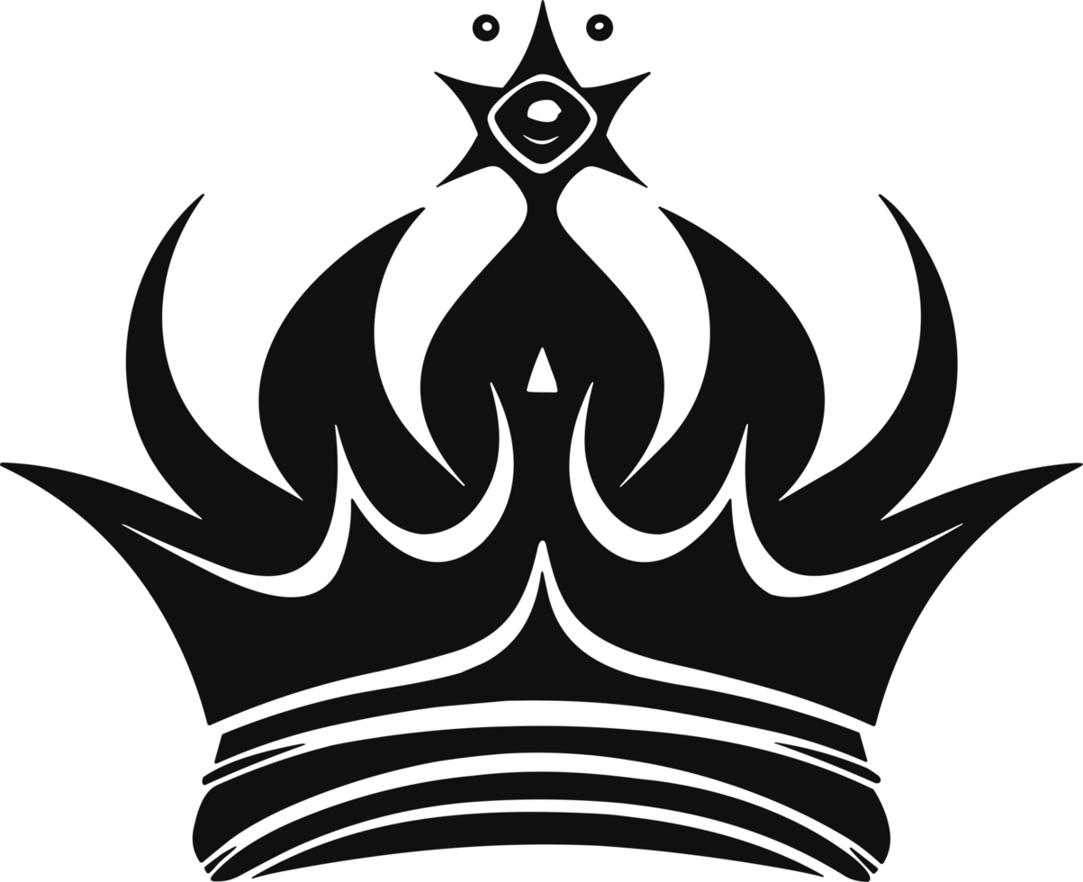 crown in balck and white ai generative png