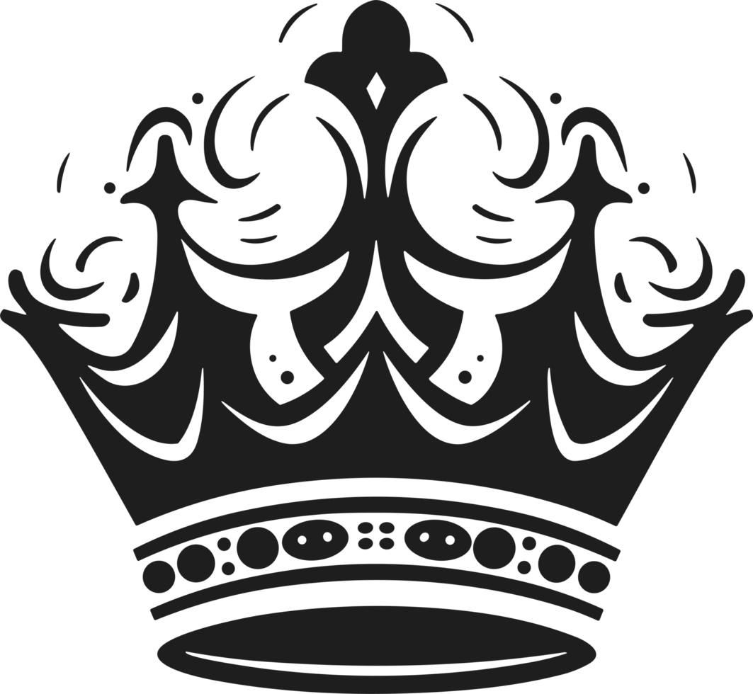 crown in balck and white ai generative png