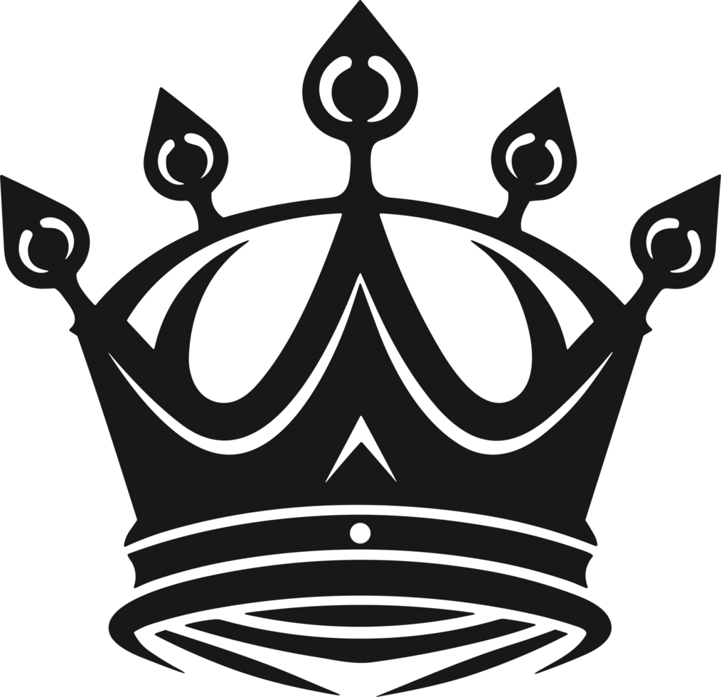 crown in balck and white ai generative png