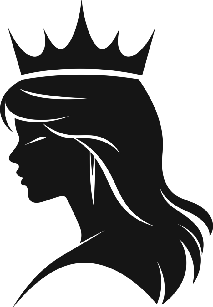 princesses with crown in balck and white  ai generative png