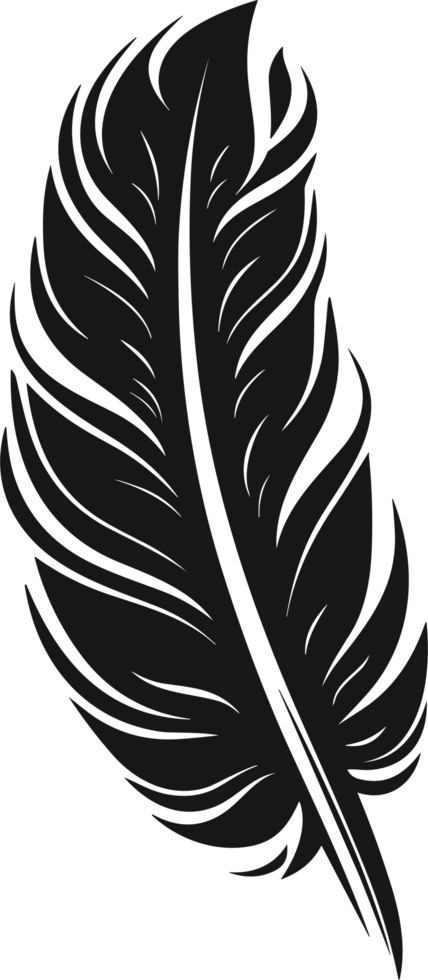 feather  in black an white ai generative png