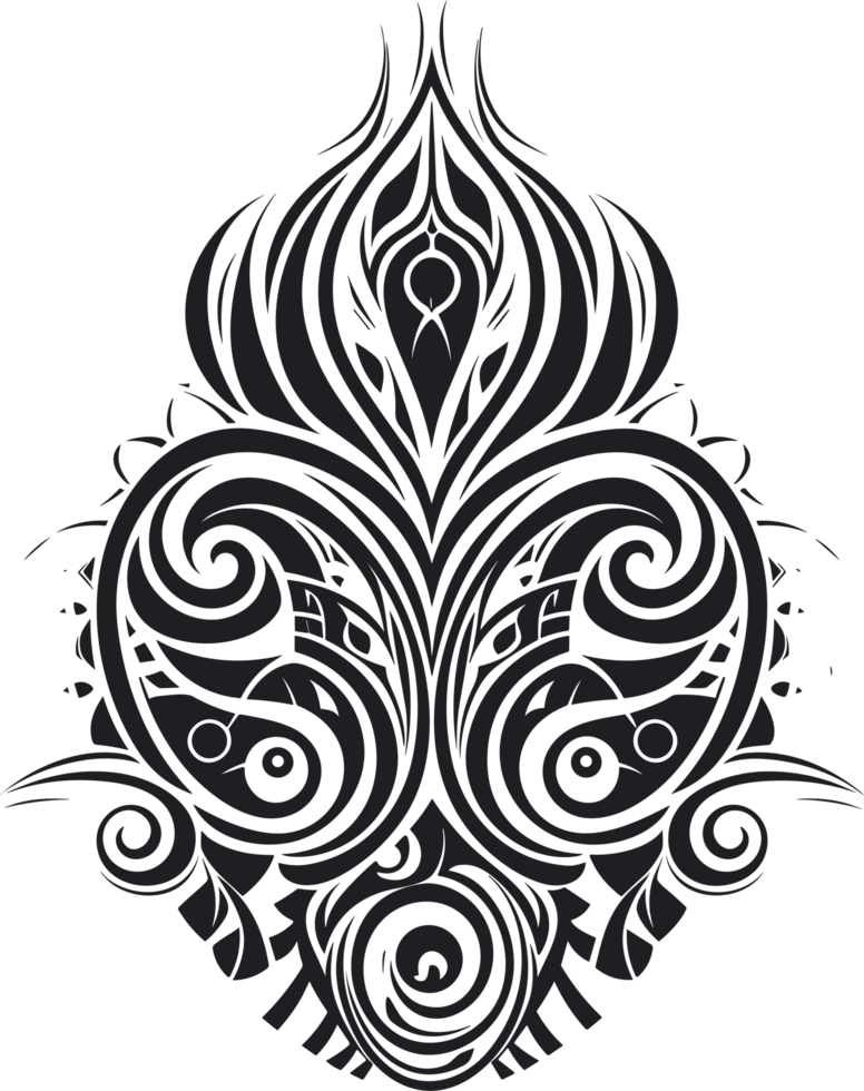 Maori tattoo ornament ,Maori Taniwha ai generative 27240226 PNG