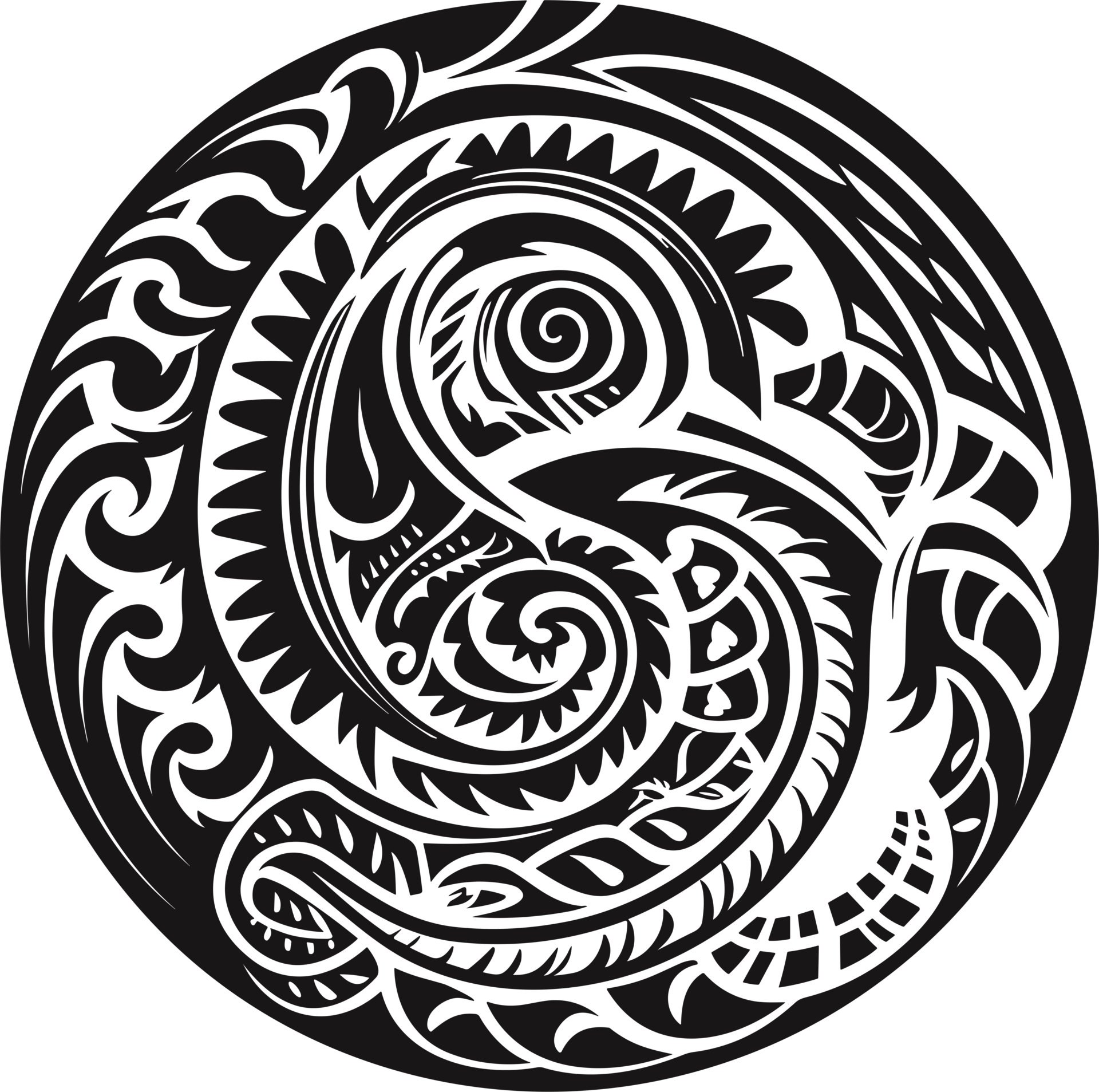 Maori tattoo ornament ,Maori Taniwha ai generative 27240291 PNG