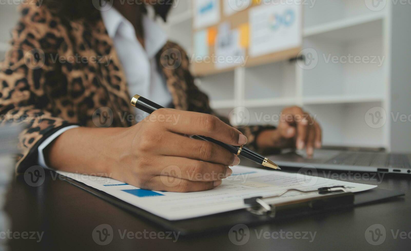Business Documents, Auditor businesswoman checking searching document legal prepare paperwork or report for analysis TAX time,accountant Documents data contract partner deal in workplace office photo
