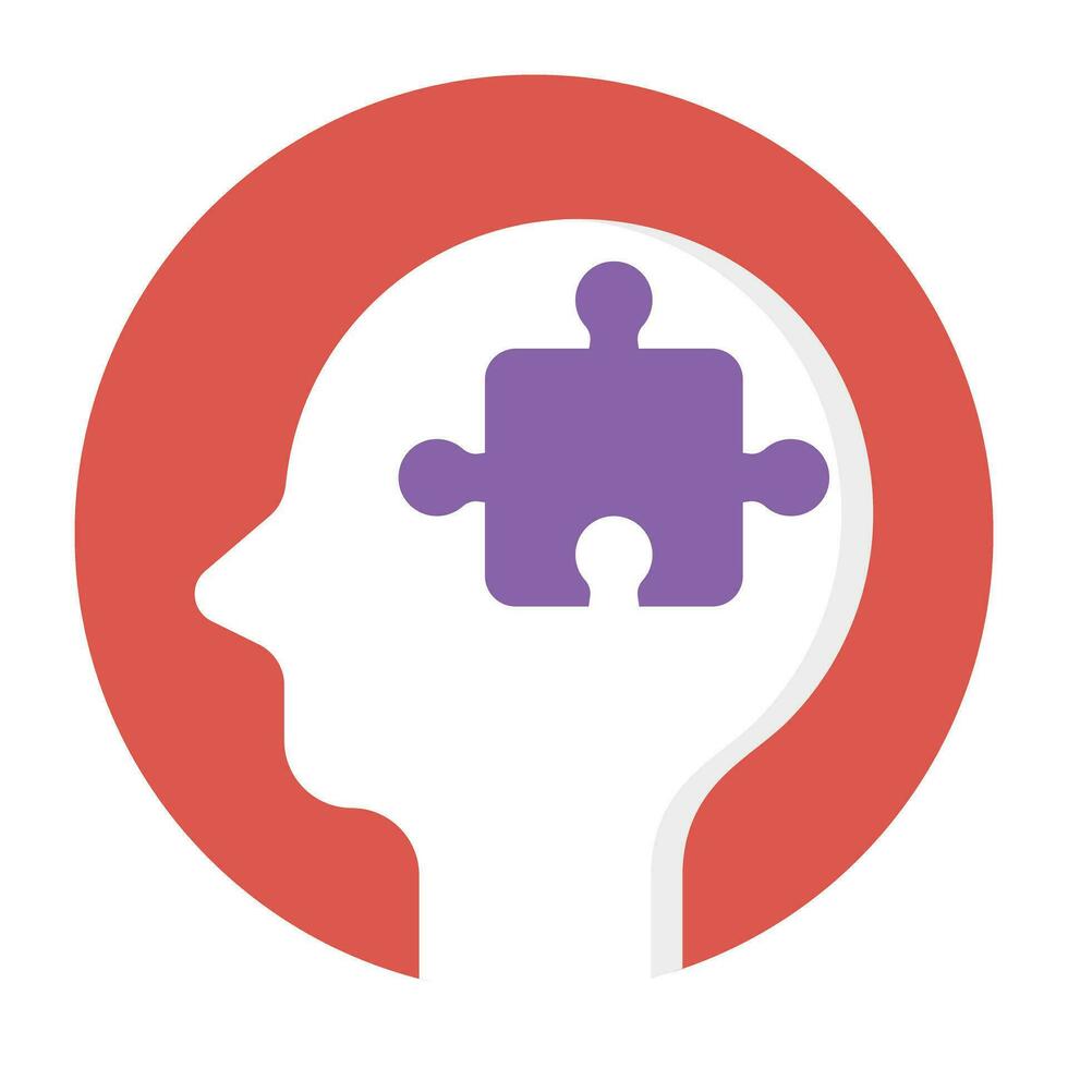 Shady design of a character with puzzle piece symbolic of creative brain vector