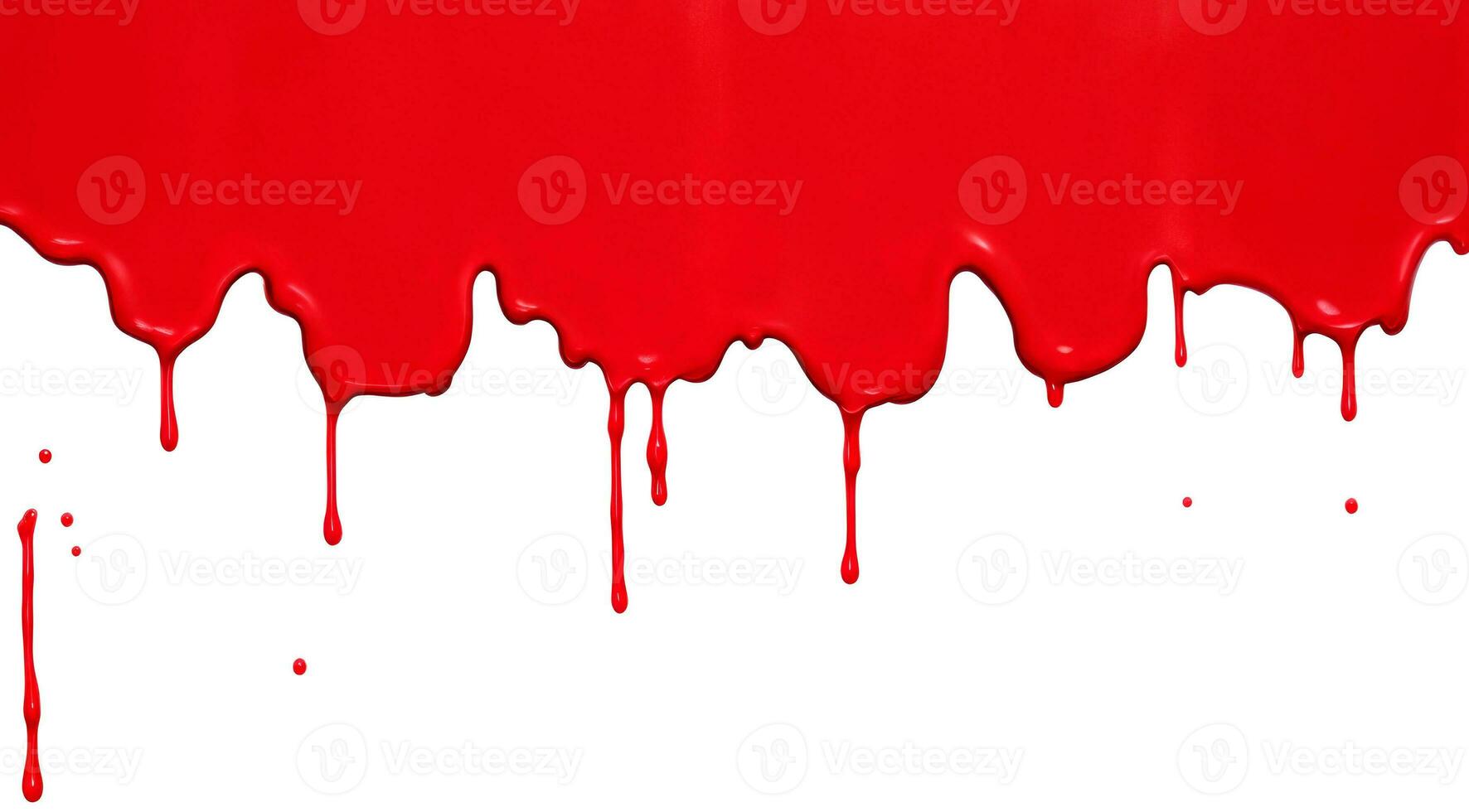 Red paint drips border on white background. AI Generative illustration photo