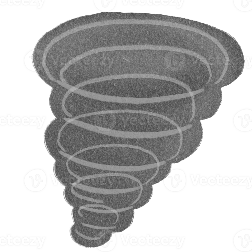 Weather Monsoon Tornado Windy Storm Illustration Hand Drawn Doodle png