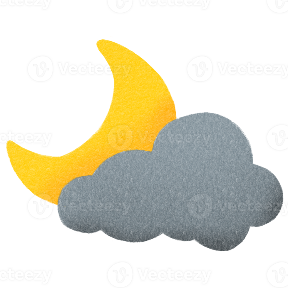 clima noite céu lua ilustração mão desenhado rabisco png