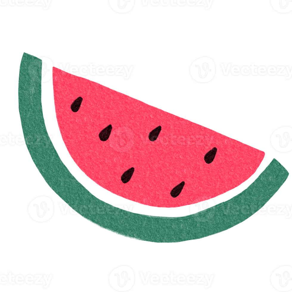 mat frukt vattenmelon i sommar dekoration hand dragen illustration klotter png