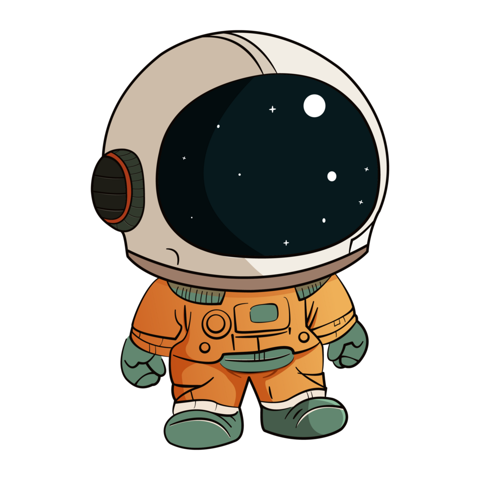 Cute astronaut in flat style png