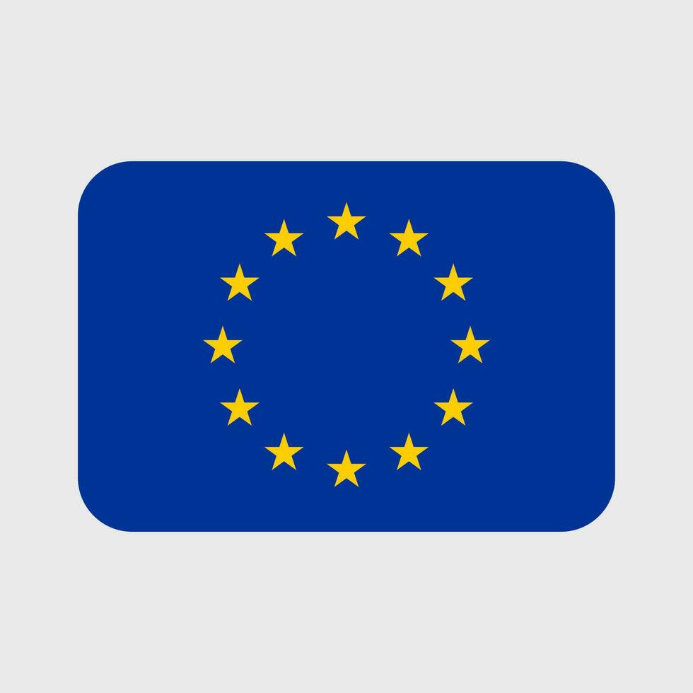 European Union flag vector icons set in the shape of heart, star and circle.