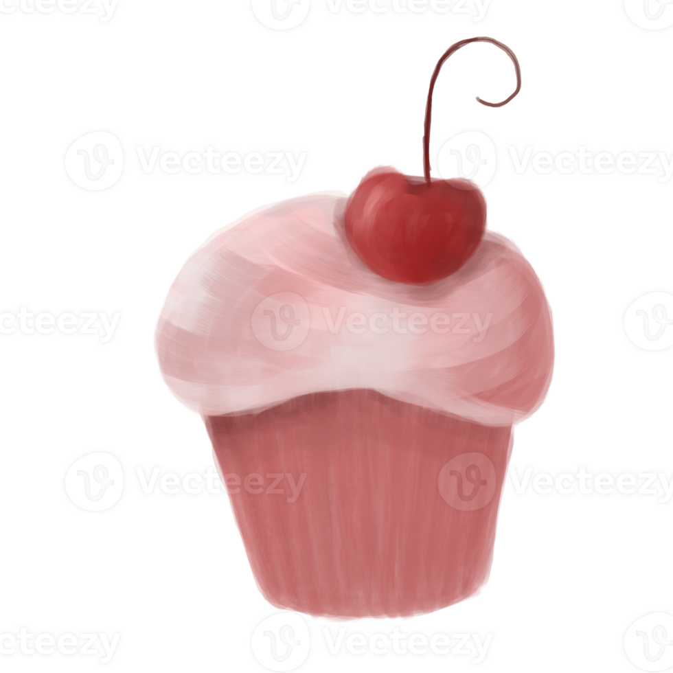 Rosa Cupcake Illustration png