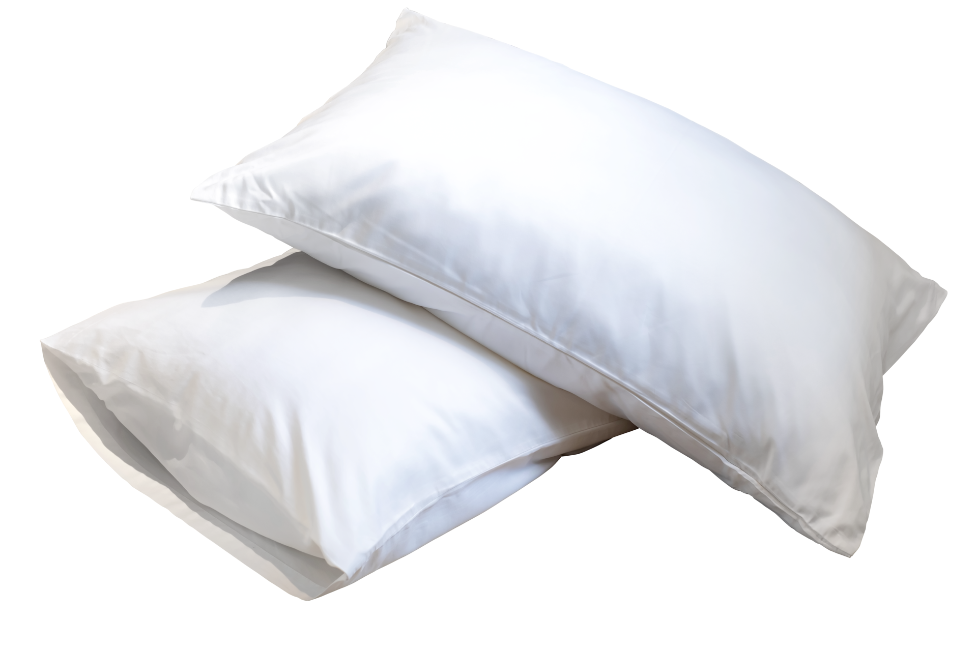 Blank white pillow isolated on transparent background. Empty cushion