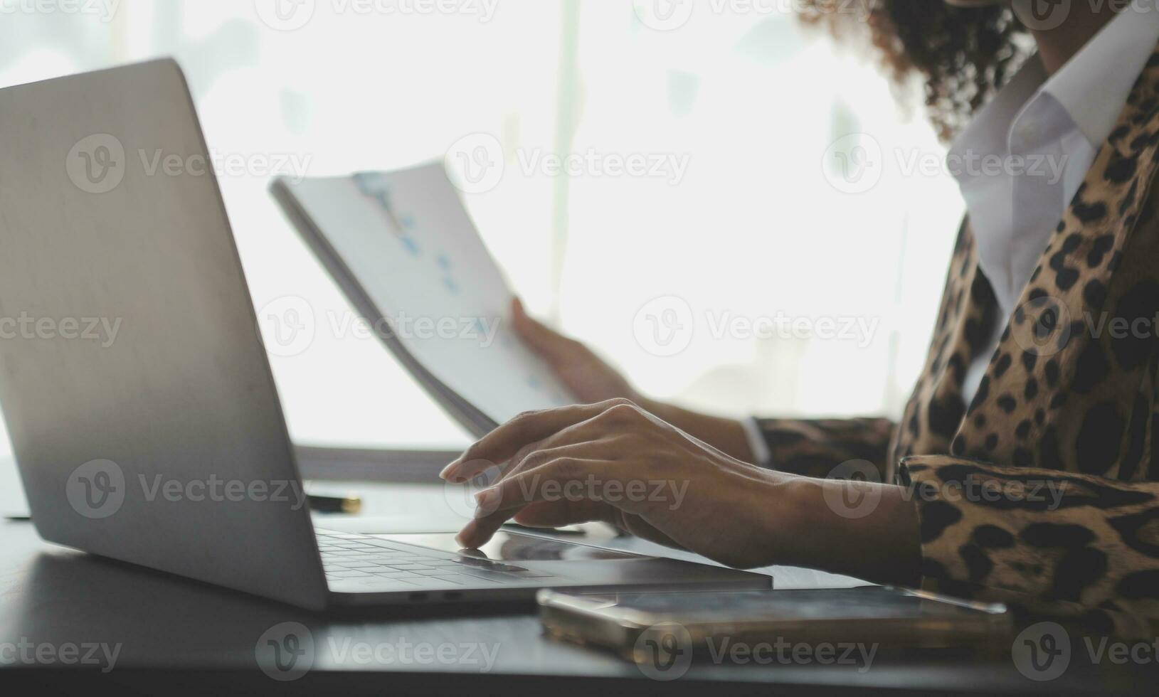 Business Documents, Auditor businesswoman checking searching document legal prepare paperwork or report for analysis TAX time,accountant Documents data contract partner deal in workplace office photo