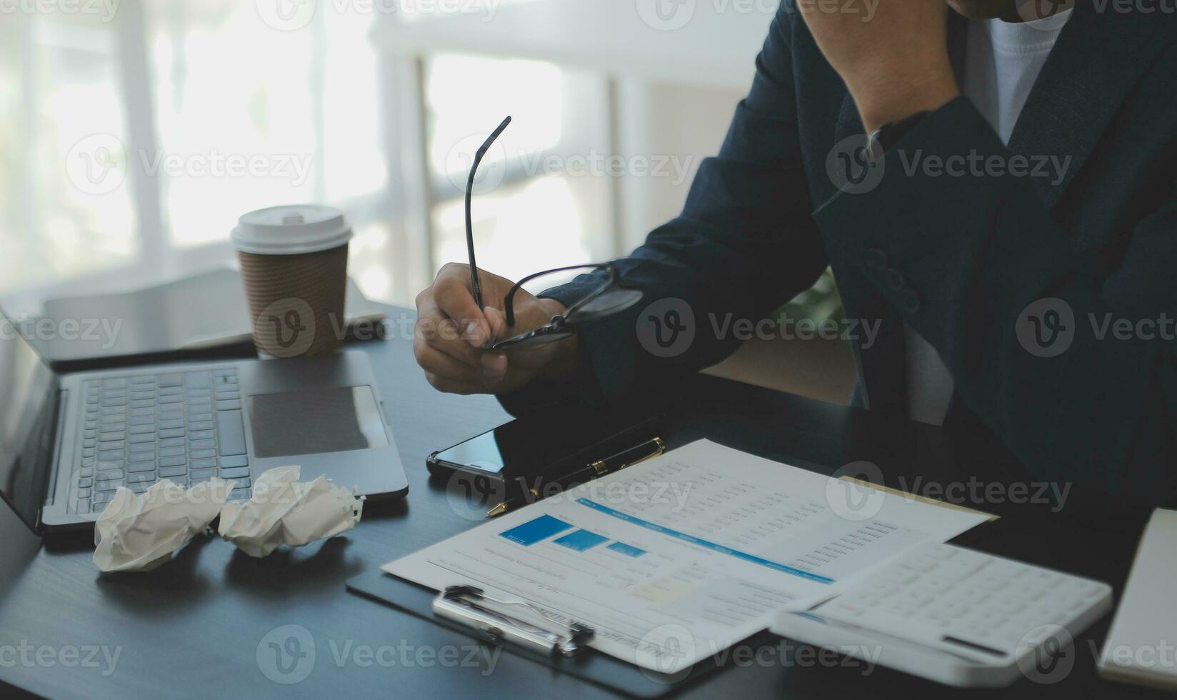 Business Documents, Auditor businesswoman checking searching document legal prepare paperwork or report for analysis TAX time,accountant Documents data contract partner deal in workplace office photo