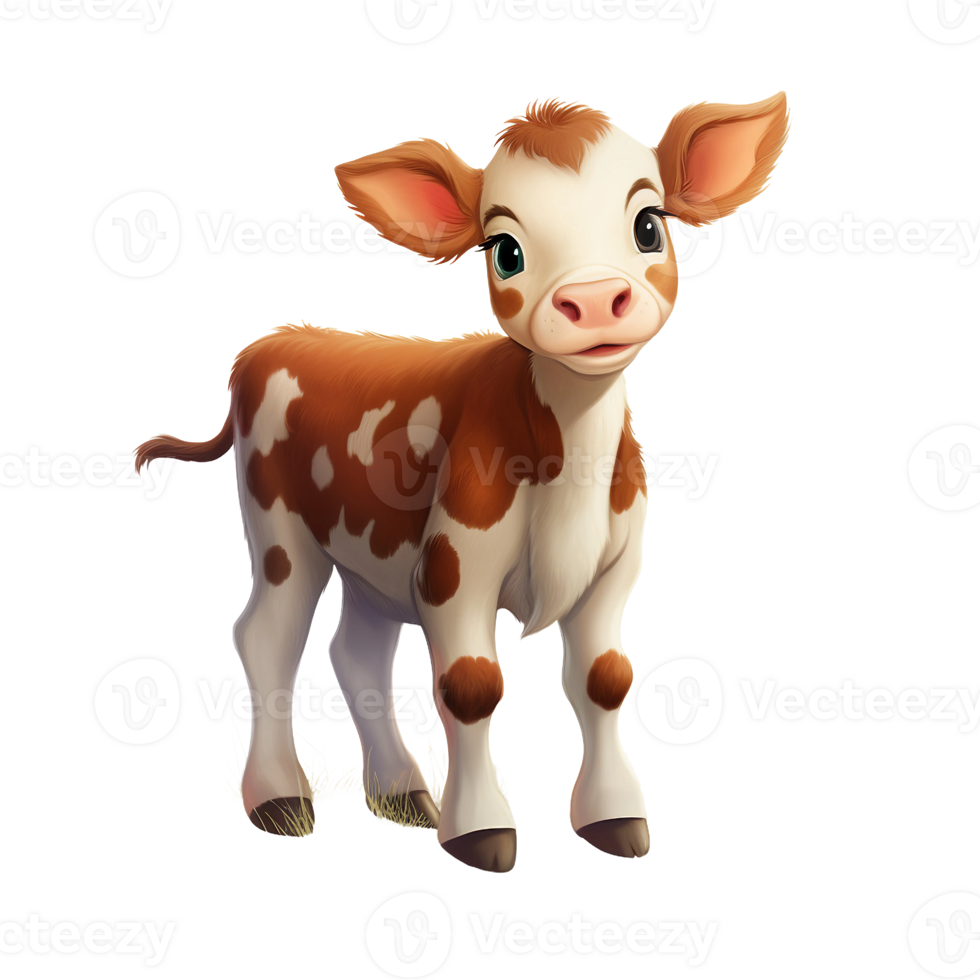 ein Karikatur Kalb, süß Baby Kuh Clip Art ai generiert 27241785 PNG