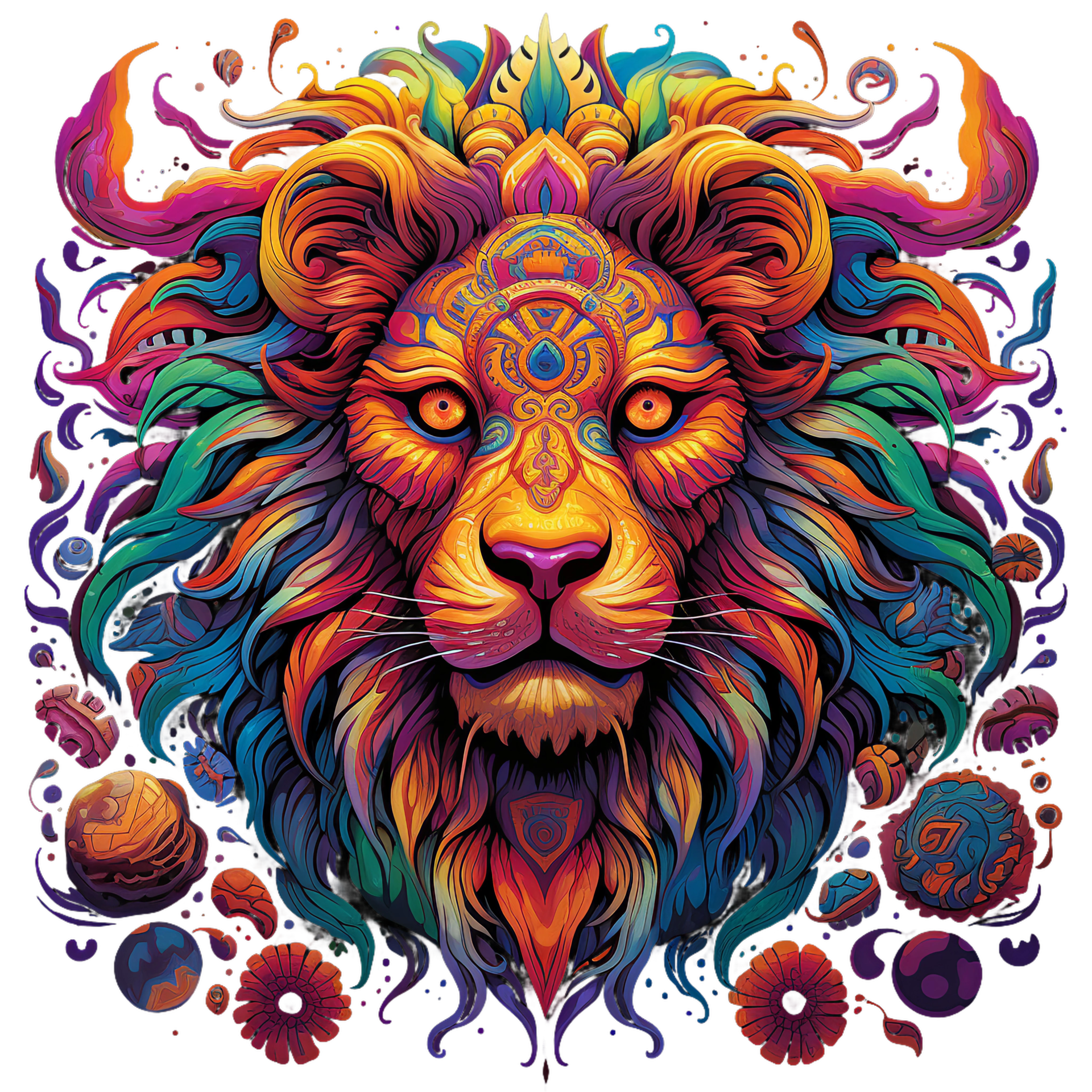 trippy lion cover photos