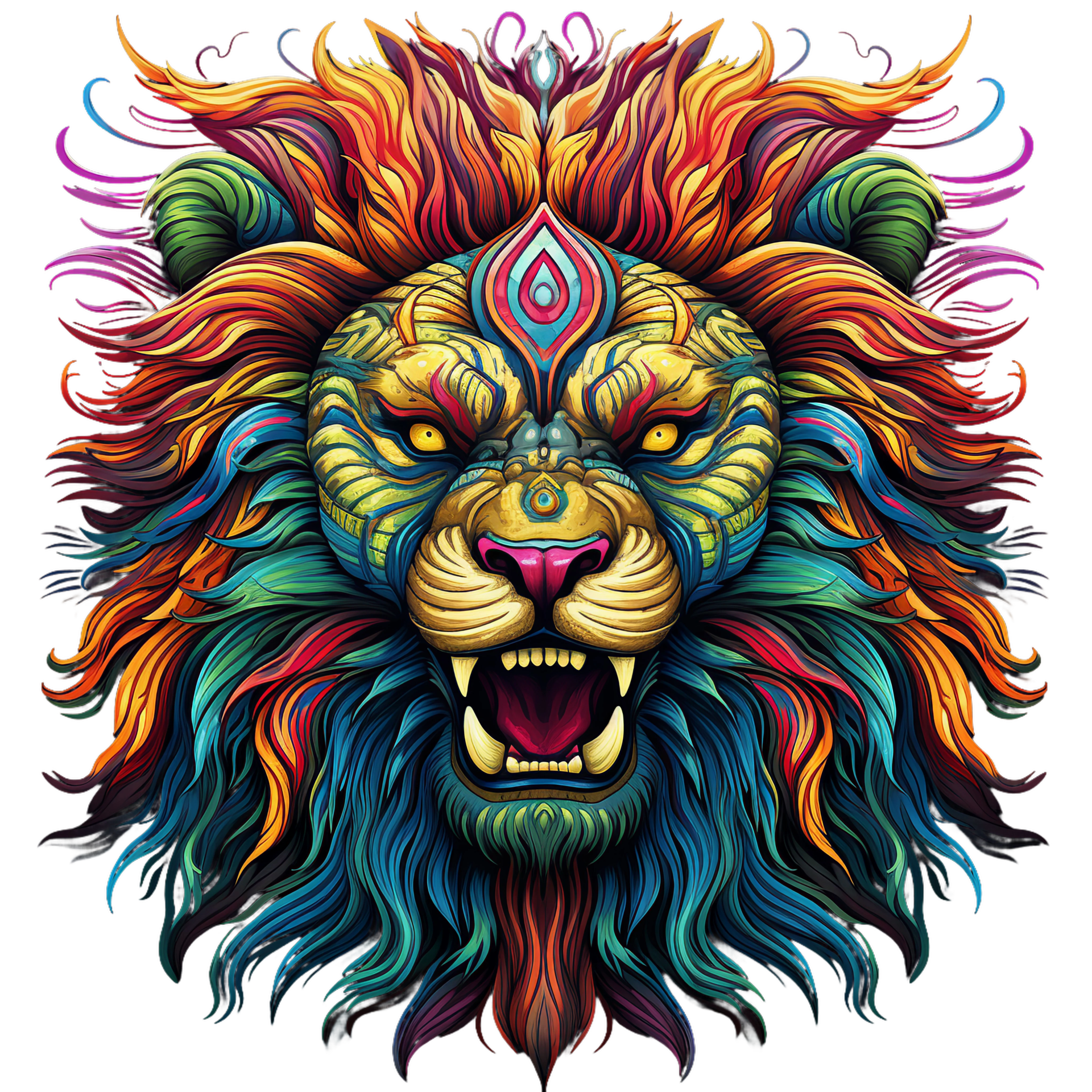 trippy lion cover photos