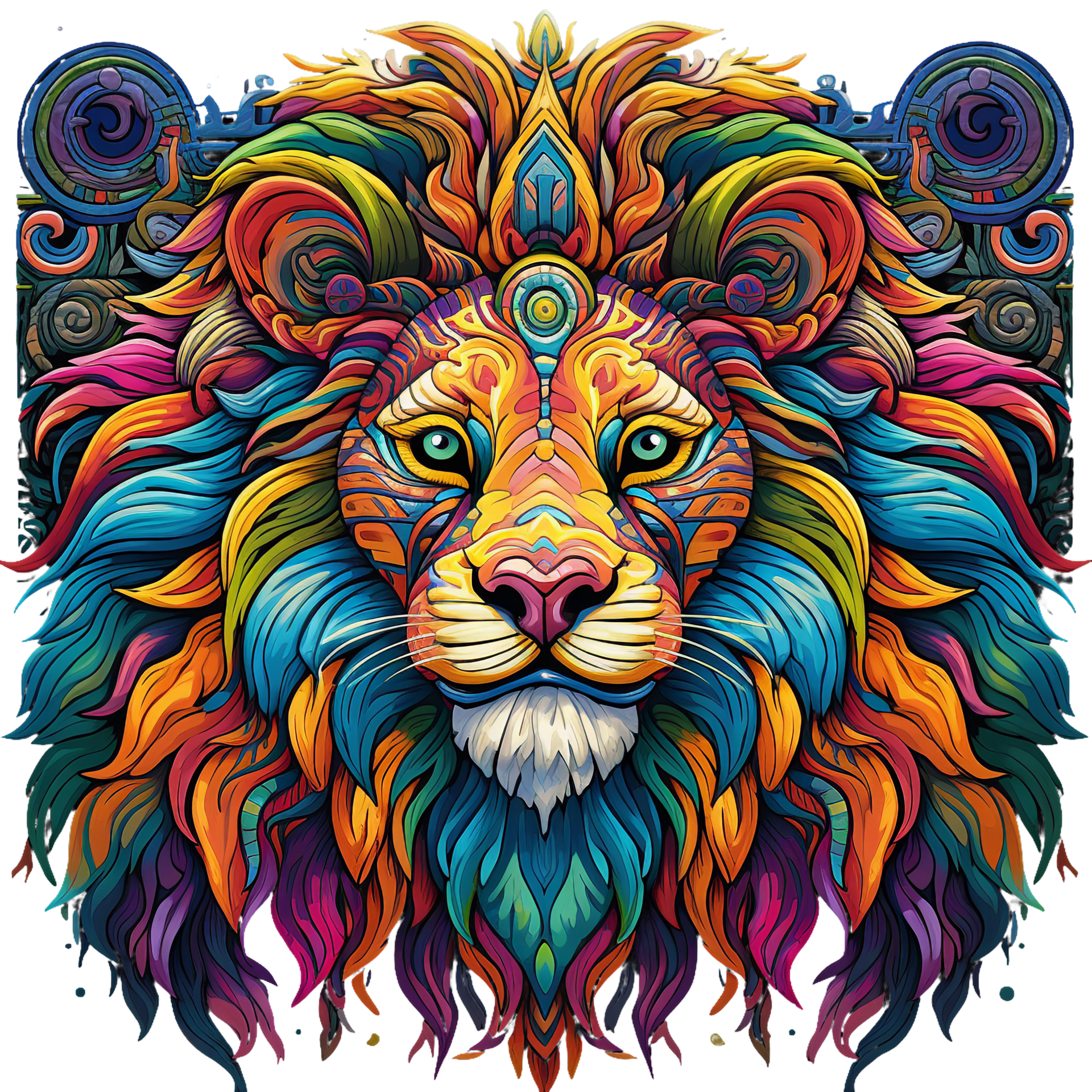 trippy lion cover photos