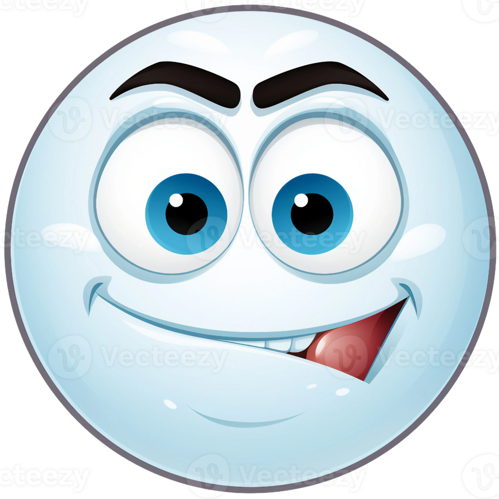 funny snowman face emoji with funny expression AI generated png