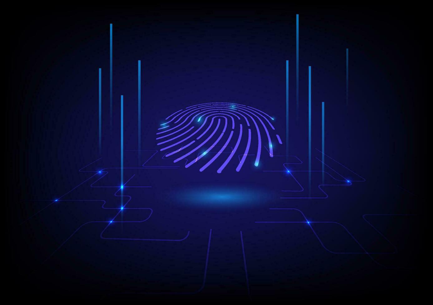 Abstract fingerprint security technology background. vector