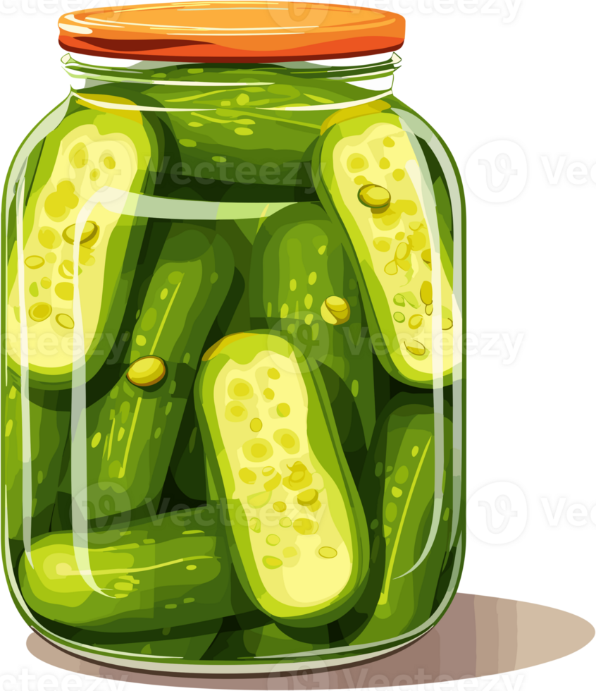 Pickled Cucumber Illustration clipart ai generative png