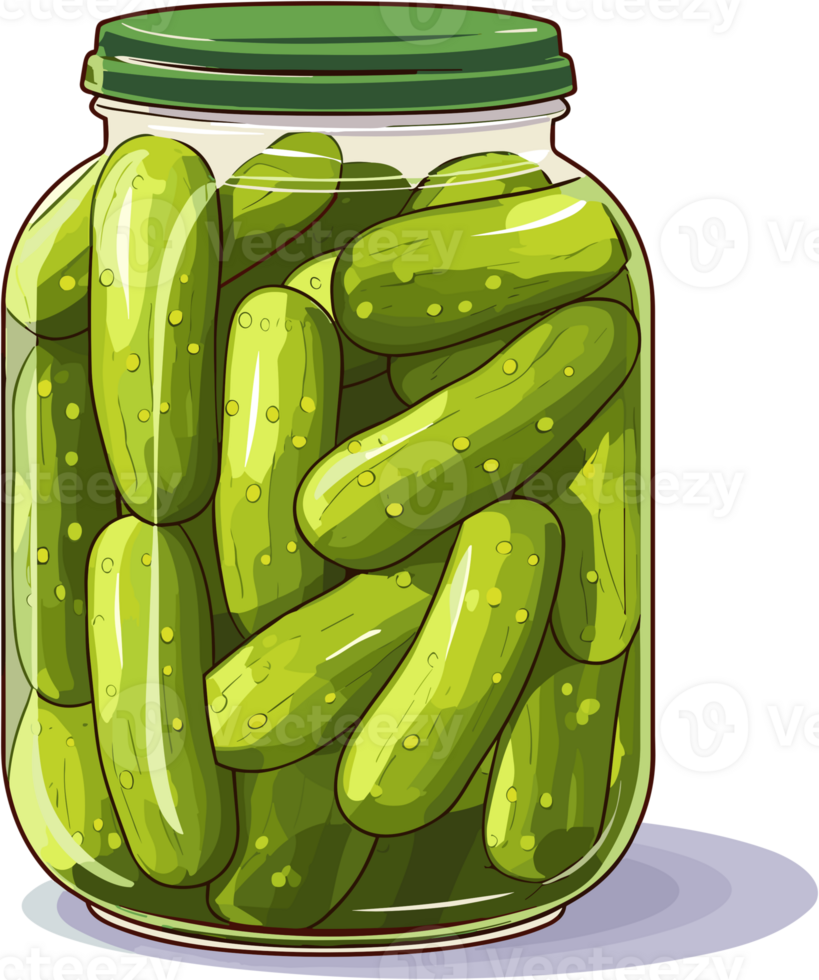 Pickled Cucumber Illustration clipart ai generative png