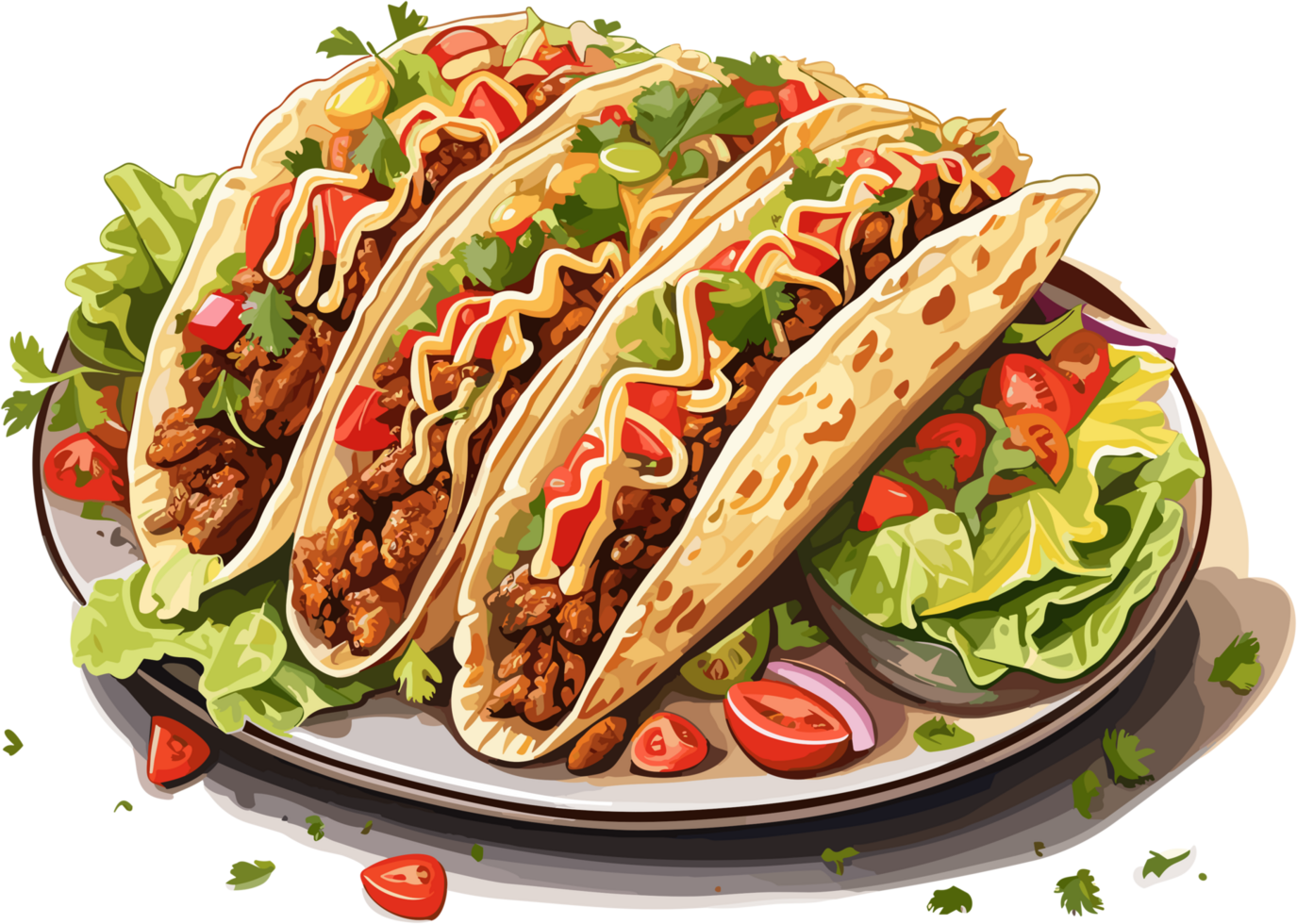 taco messicano cibo illustrazione ai generativo png