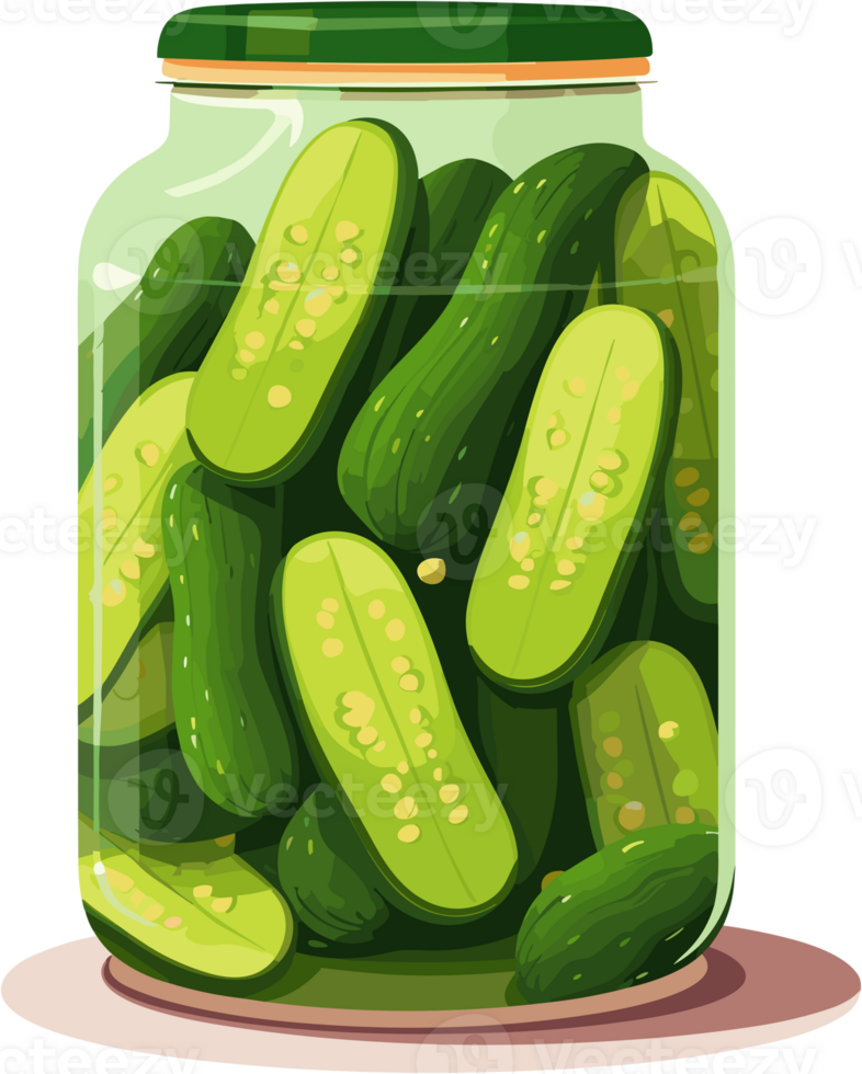 Pickled Cucumber Illustration clipart ai generative png