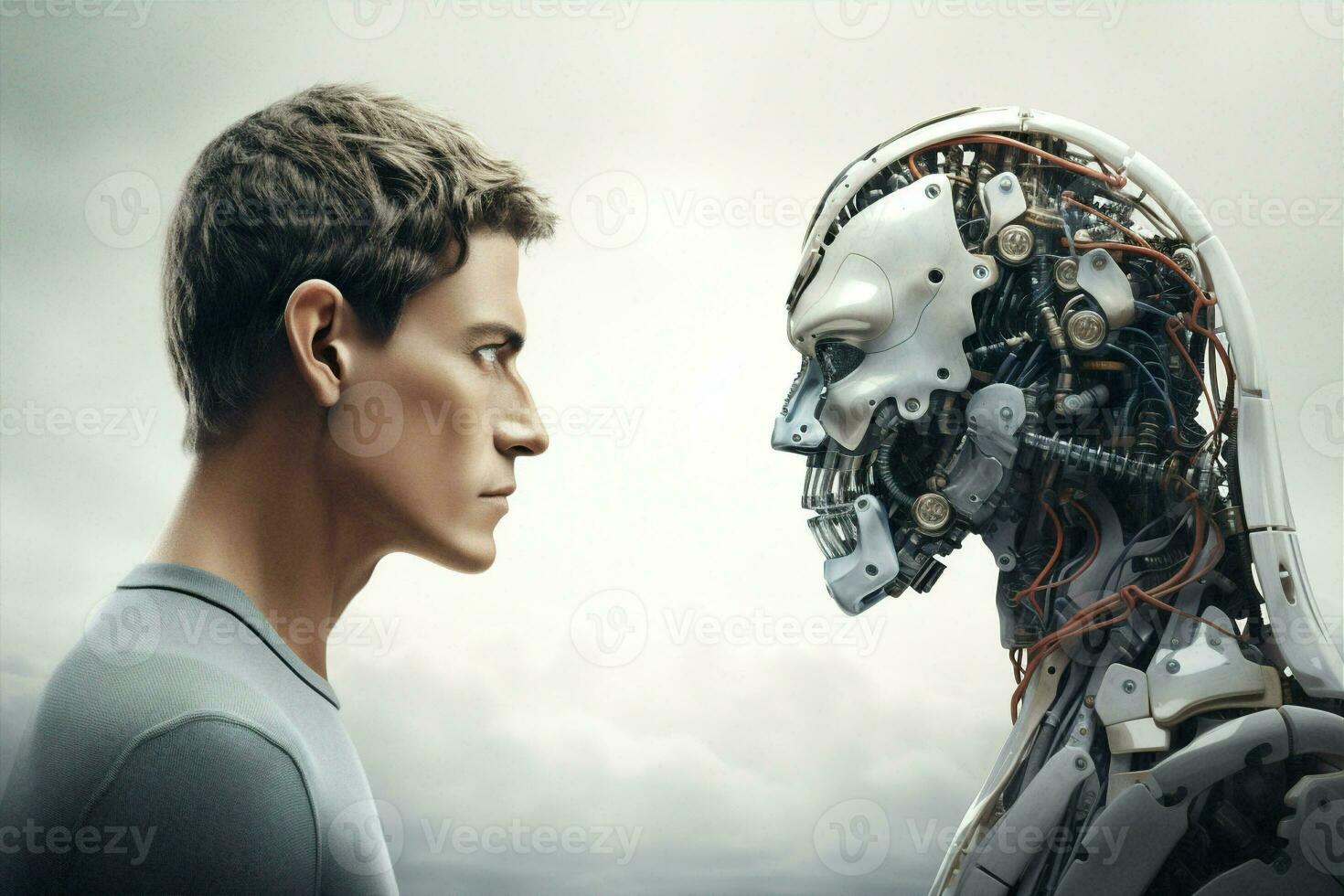 Technology science intelligence face people business artificial futuristic robotic work cyborg innovation cybernetic photo
