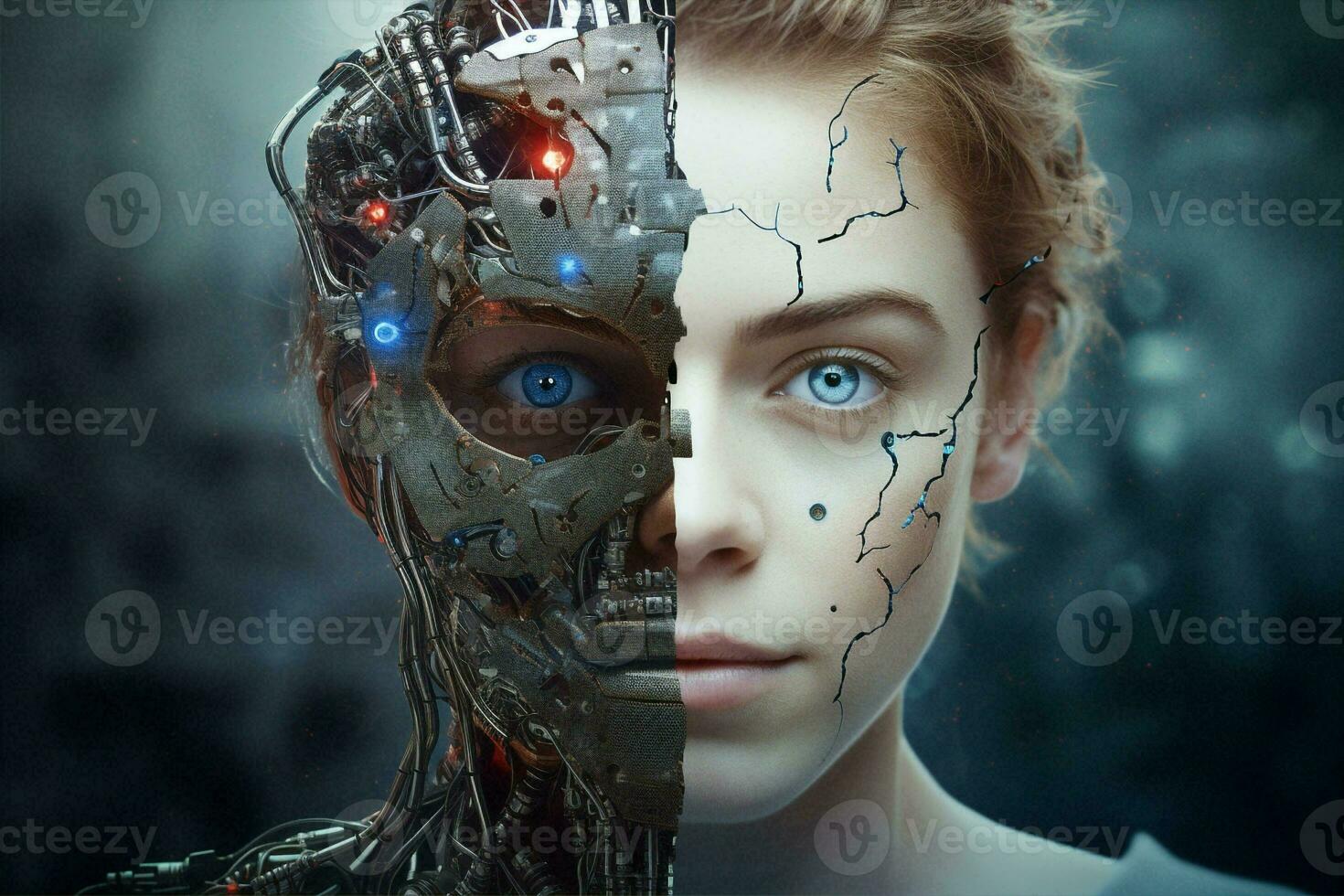 Imagination intelligence illustration people bionic business artificial science robotic work cyborg machine technology futuristic photo