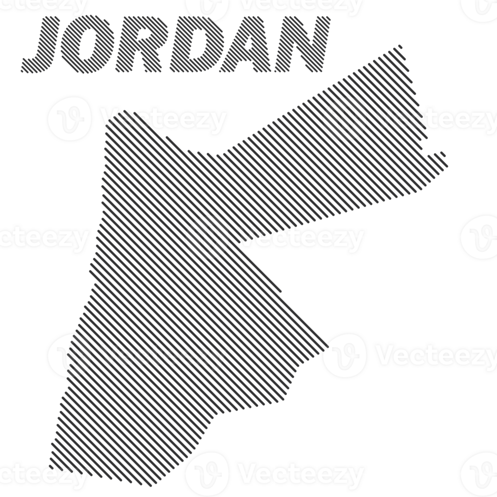 Jordan country stripy map grid shape sample design-line png